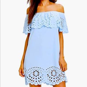 Women's Off Shoulder Ruffle Loose Tunic Shift Dress